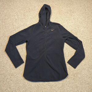 Nike Therma Fit Full Zip Fleece Jacket Hoodie Womens Small Black Athletic Active